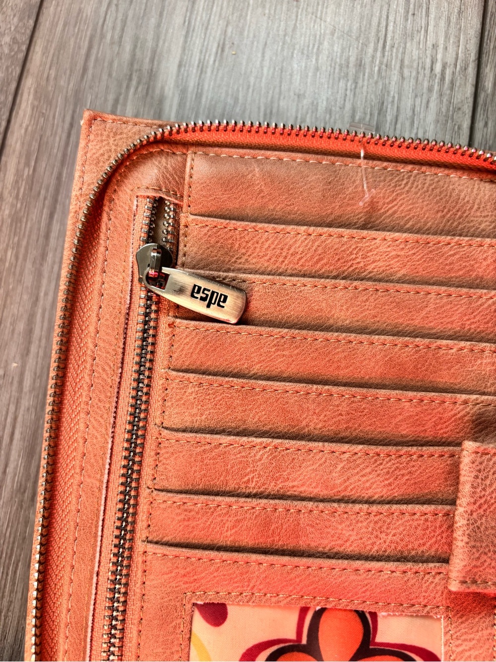 ESPE Vegan Leather Smartphone Crossbody Wallet Bag - Hibiscus - Picture 3 of 6